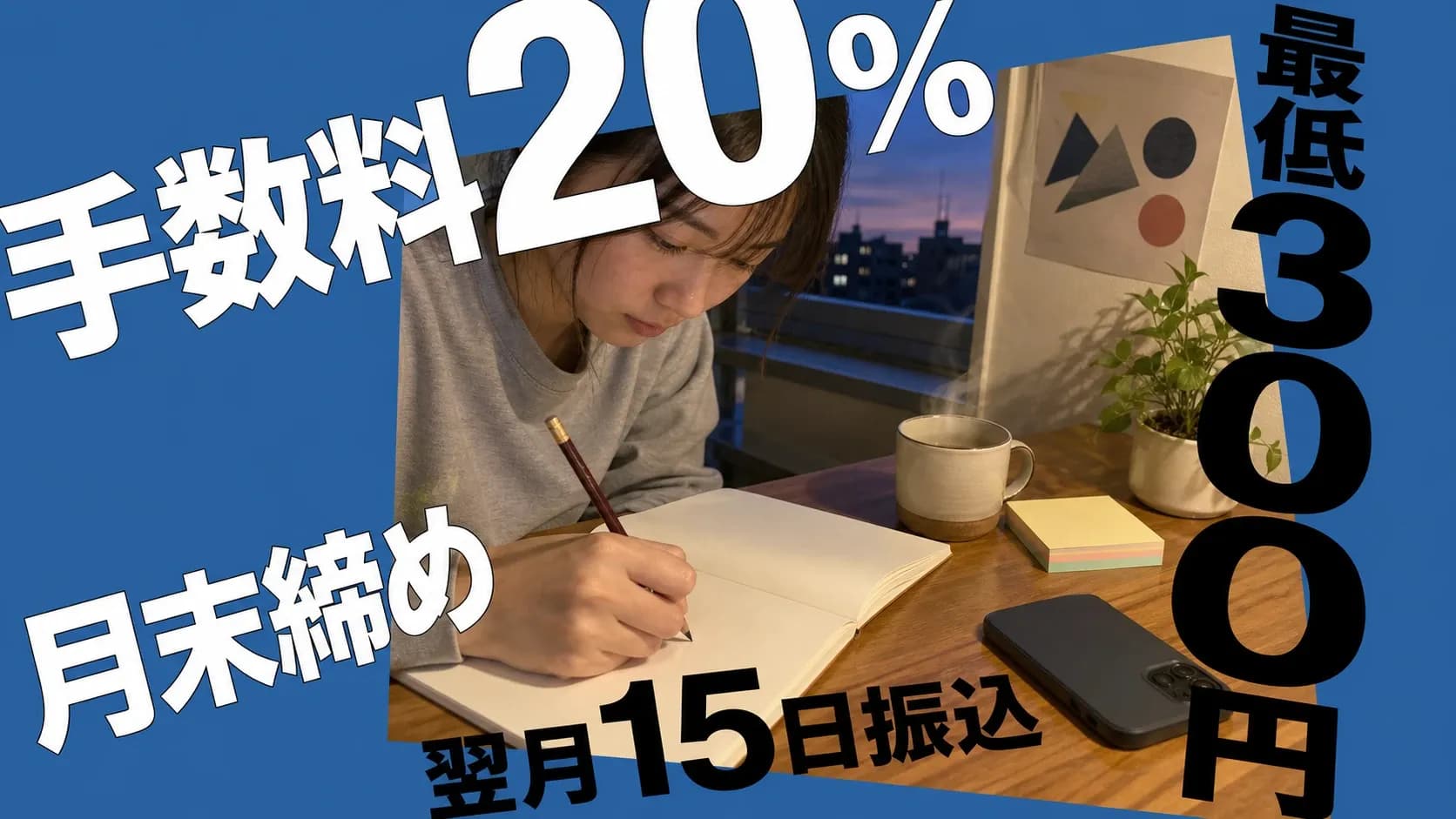 キャンドファンズの手数料20%と最低振込3,000円、月末締め・翌月15日振込サイクルの要点をまとめた記事アイキャッチ
